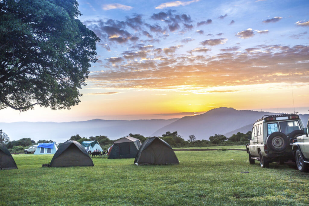 Sunrise over Ngorongoro Crater Campsite,Tanzania