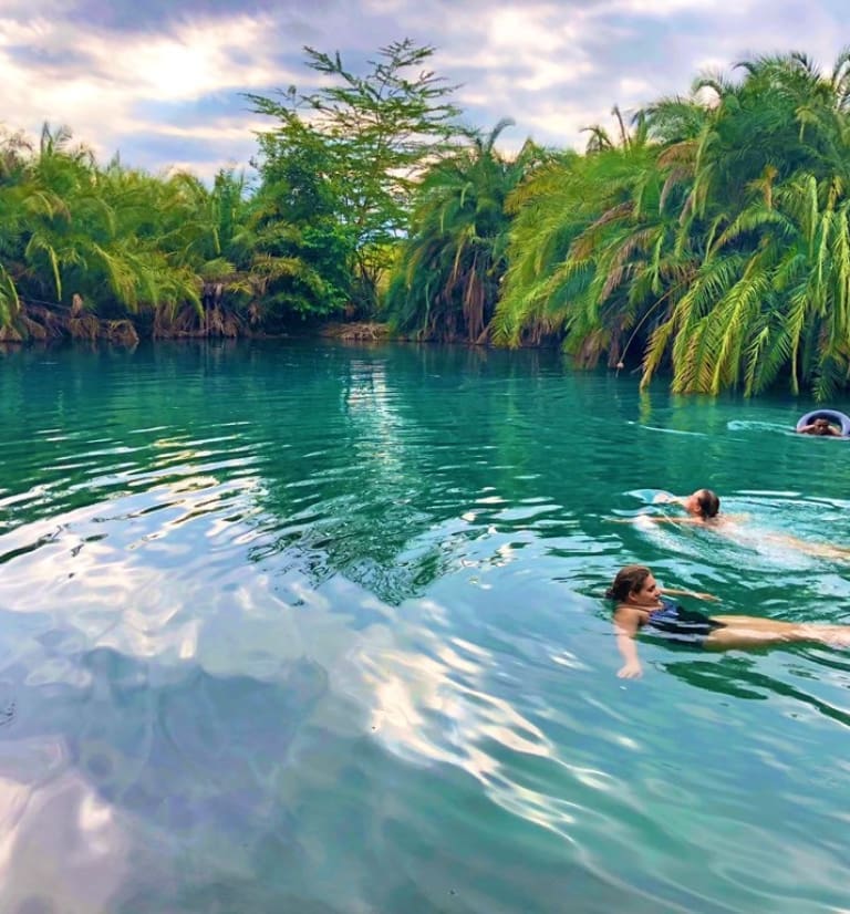 ladies swimming in Chemka Hot Springs