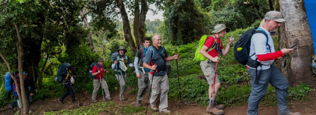 hiking group on Kilimanjaro