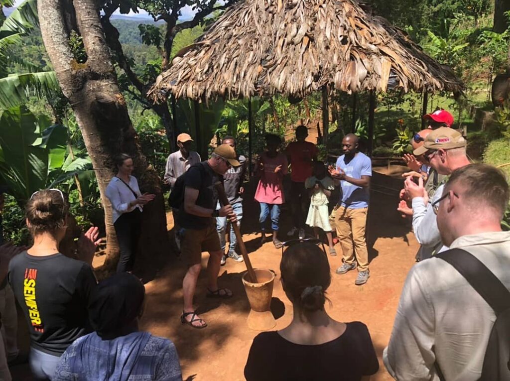 Coffee farm on Kilimanjaro slopes during cultural tour