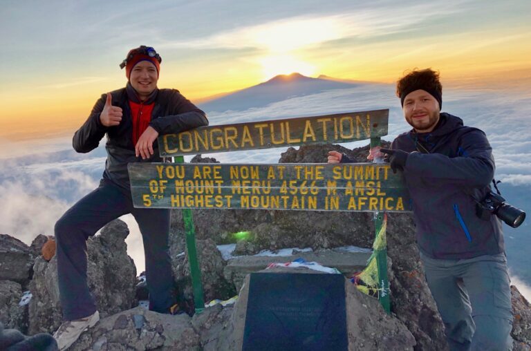 mt. meru summit at sunrise