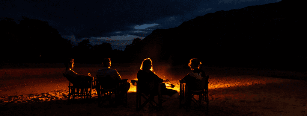 camp fire Tanzania safari