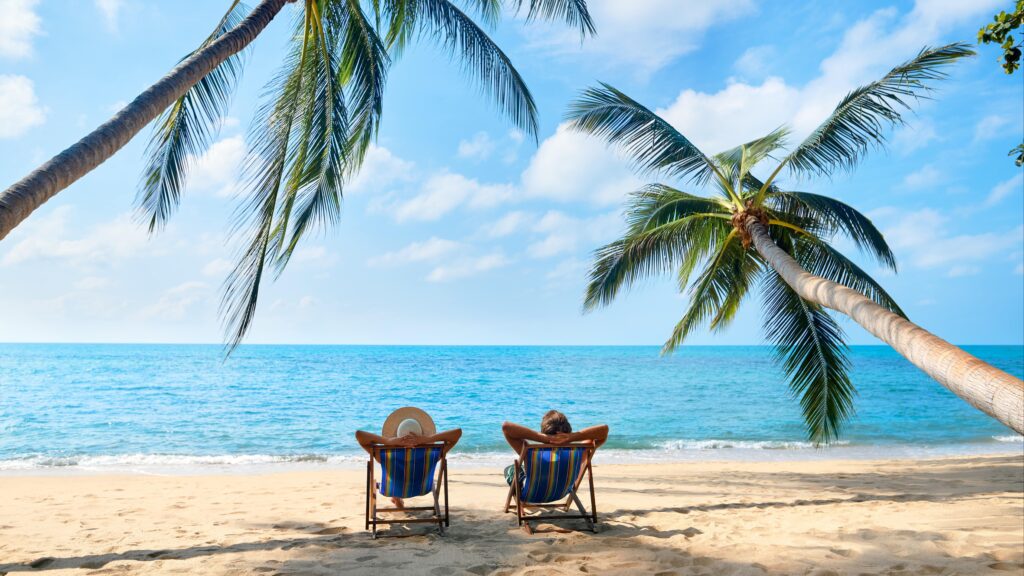 couple on beachside at zanzibar