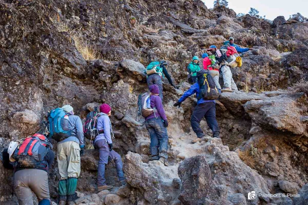 Hikers at Barranco-Wall_Kilimanjaro